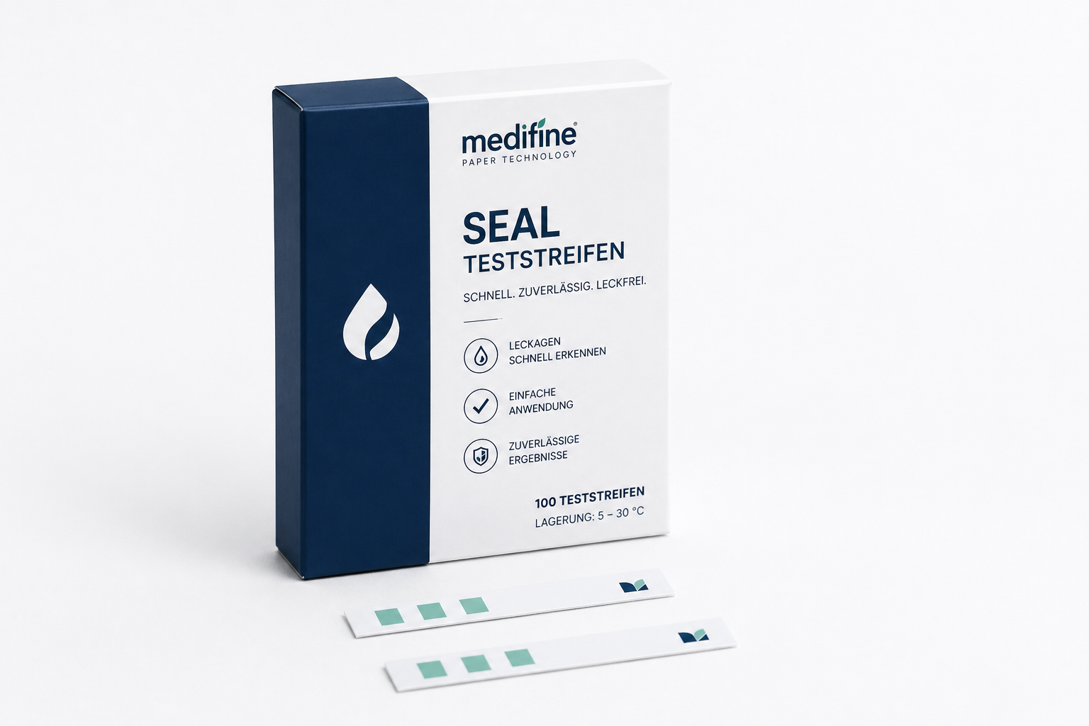 SealCheck Teststreifen Verpackung mit Teststreifen